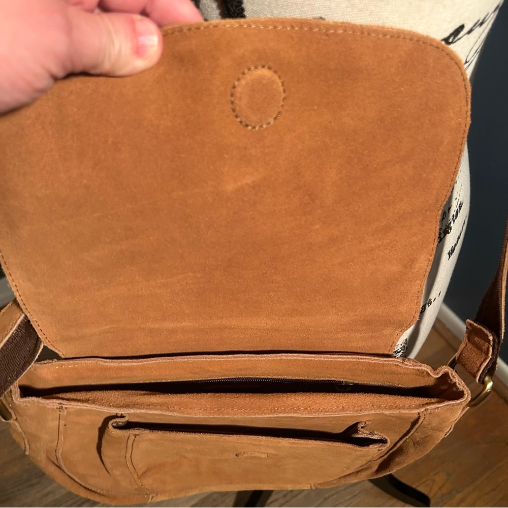 RUSTIC TOWN Suede Leather Shoulder Bag Crossbody Saddle Women Purse - Picture 12 of 13